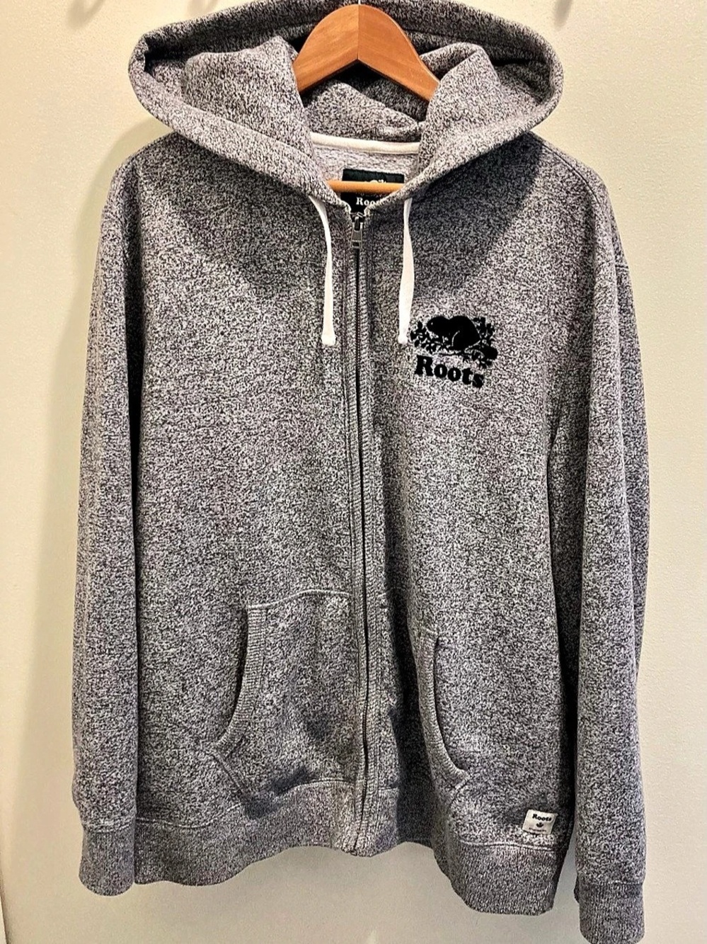 Roots Salt & Pepper Full Zip Hoodie Men's Gray XL